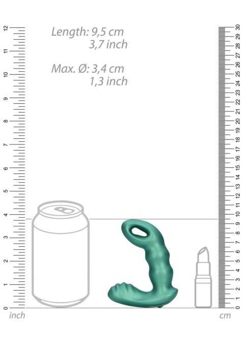 Beaded Vibrating Prostate Massager with Remote Control - Metallic Green Beaded Vibrating Prostate Massager with Remote Control - Metallic Green