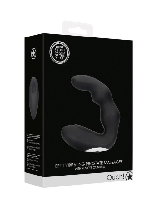 Bent Vibrating Prostate Massager with Remote Control - Black Bent Vibrating Prostate Massager with Remote Control - Black