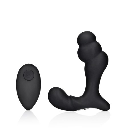 Stacked Vibrating Prostate Massager with Remote Control - Black