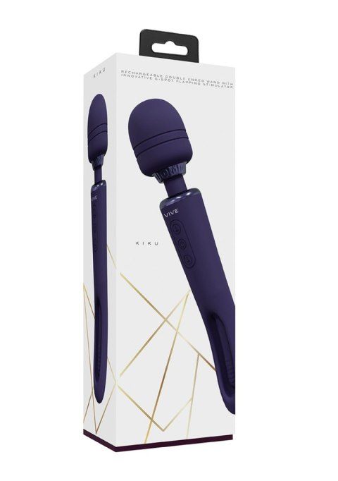 VIVE - Kiku - Rechargeable Double Ended Wand with Innovative G-Spot Flapping Stimulator - Purple VIVE - Kiku - Rechargeable Double Ended Wand with Innovative G-Spot Flapping Stimulator - Purple