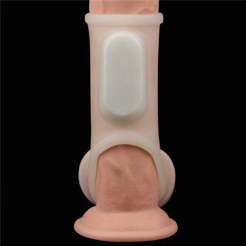 PIERŚCIEŃ NAKŁADKA VIBRATING SILK KNIGHTS RING WITH SCROTUM SLEEVE (WHITE) 24-0245 PIERŚCIEŃ NAKŁADKA VIBRATING SILK KNIGHTS RING WITH SCROTUM SLEEVE (WHITE) 24-0245