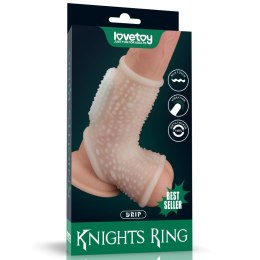 PIERŚCIEŃ VIBRATING DRIP KNIGHTS RING WITH SCROTUM SLEEVE 24-0311