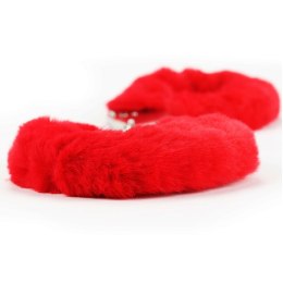 KAJDANKI FLUFFY HAND CUFFS CZERWONE 24-0048