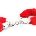 KAJDANKI FLUFFY HAND CUFFS CZERWONE 24-0048