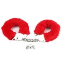 KAJDANKI FLUFFY HAND CUFFS CZERWONE 24-0048