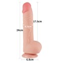 DILDO 9.5'' SLIDING SKIN DUAL LAYER DONG FLESH 24-0376