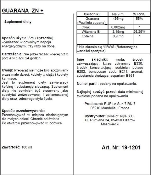 Supl.diety-APHRODICT GUARANA ZN + 100 ml Supl.diety-APHRODICT GUARANA ZN + 100 ml