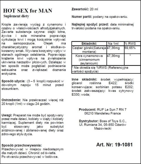 Supl.diety-HOT SEX FOR MAN 20ML Supl.diety-HOT SEX FOR MAN 20ML