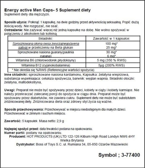 Supl.diety-Men Energy-5 Caps Supl.diety-Men Energy-5 Caps