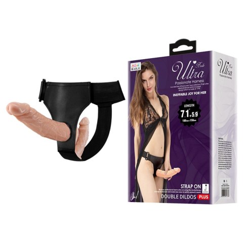 BAILE -STRAP ON DOUBLE DILDOS, 7.1''+5.9''