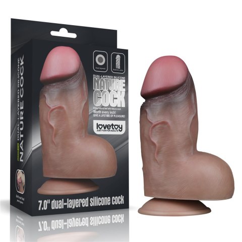DILDO 7.0'' DUAL LAYERED PLATINUM SILICONE COCK 24-0441