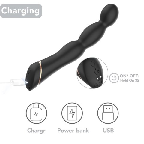 Elegancki wibrator analny Laband Black, 9 vibration functions Elegancki wibrator analny Laband Black, 9 vibration functions