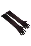 LONG BLACK SATIN GLOVES TU (Size: TU)