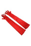 LONG SATIN RED GLOVES TU (Size: TU)