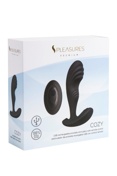 MASAŻER PROSTATY COZY PROSTATE VIBE W/REMOTE - BLACK 37-0050