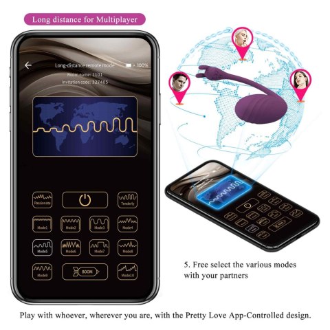 PRETTY LOVE - Catalina, 12 vibration functions Mobile APP Long-distance Control PRETTY LOVE - Catalina, 12 vibration functions Mobile APP Long-distance Control