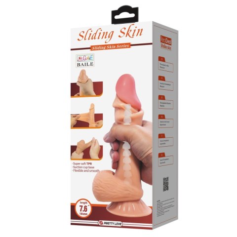 BAILE - Sliding Skin 7,6'' Flesh, Suction base Bendable TPR BAILE - Sliding Skin 7,6'' Flesh, Suction base Bendable TPR