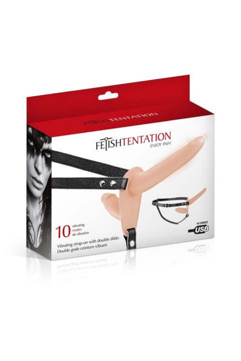 DOUBLE STRAP-ON VIBRATING FLESH STRAP-ON DILDO DOUBLE STRAP-ON VIBRATING FLESH STRAP-ON DILDO