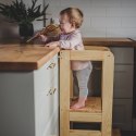 MeowBaby® Kitchen Helper, Drewniany Pomocnik Kuchenny dla Dziecka, Naturalny