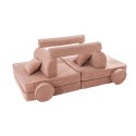 MeowBaby® Aesthetic Sztruksowa sofa dziecięca Premium, pudrowy róż