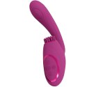 Gen - Rechargeable Triple Action G-Spot Vibrator with Pulse Wave and Vibrating Bristles - Pink