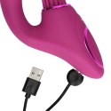 Gen - Rechargeable Triple Action G-Spot Vibrator with Pulse Wave and Vibrating Bristles - Pink