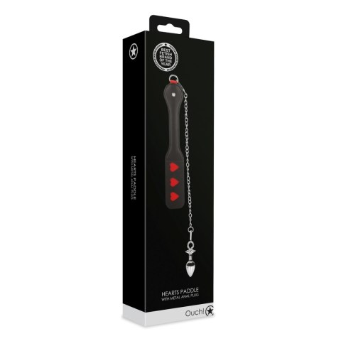 Hearts Paddle with Metal Anal Plug Hearts Paddle with Metal Anal Plug
