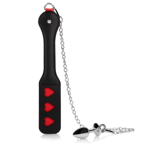 Hearts Paddle with Metal Anal Plug Hearts Paddle with Metal Anal Plug