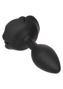 Large Rose Anal Plug Black