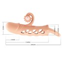 ROMANCE - Penis sleeve, TPE material,vibration, battery LR41*3, Flesh