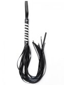 Black White Long Stripe Flogger