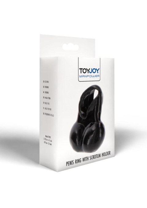 Penis Ring and Scrotum Holder Black Penis Ring and Scrotum Holder Black