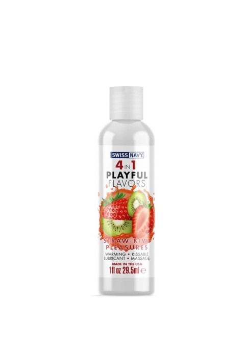 4 In 1 Lubricant with Straw-Kiwi Pleasures Flavor - 1 fl oz / 30 ml