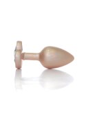 Plug-Jewellery Pearl Gold Heart PLUG- Clear S