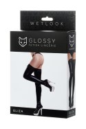 Glossy Shiny Wetlook stockings with a lace ELIZA - black L