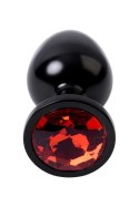 Black anal plug TOYFA Metal,with a ruby colored gem