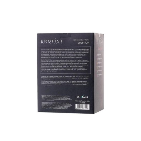 EROTIST Eruption; Rechargeable masturbator, Silicone, Black, 18.5 cm. EROTIST Eruption; Rechargeable masturbator, Silicone, Black, 18.5 cm.