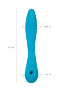 Multifunctional vibrator L'Eroina Cycla, silicone, blue, 20 cm