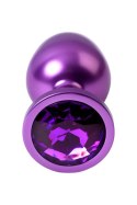 Purple anal plug TOYFA Metal,with a amethyst colored gem