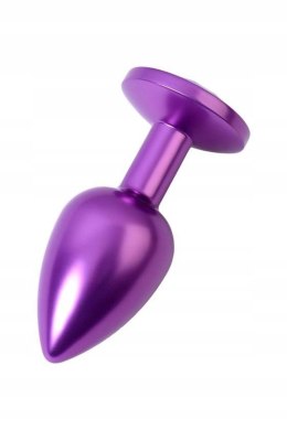 Purple anal plug TOYFA Metal with purple round-shaped gem