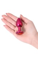 Red anal plug TOYFA Metal with a red colored gem