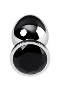 Silver anal plug TOYFA Metal with black round-shaped gem