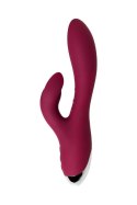 Vibrator with clitoral stimulator L'EROINA by TOYFA Mion, silicone, burgundy, 22 cm