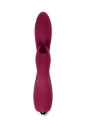 Vibrator with clitoral stimulator L'EROINA by TOYFA Mion, silicone, burgundy, 22 cm