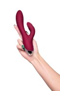 Vibrator with clitoral stimulator L'EROINA by TOYFA Mion, silicone, burgundy, 22 cm