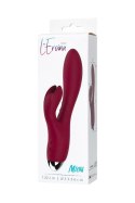 Vibrator with clitoral stimulator L'EROINA by TOYFA Mion, silicone, burgundy, 22 cm