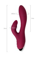 Vibrator with clitoral stimulator L'EROINA by TOYFA Mion, silicone, burgundy, 22 cm