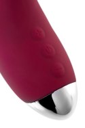 Vibrator with clitoral stimulator L'EROINA by TOYFA Mion, silicone, burgundy, 22 cm