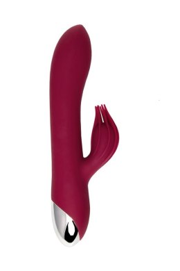 Vibrator with clitoral stimulator L'EROINA by TOYFA Sangra, silicone, burgundy, 20.5 cm