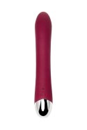 Vibrator with clitoral stimulator L'EROINA by TOYFA Sangra, silicone, burgundy, 20.5 cm